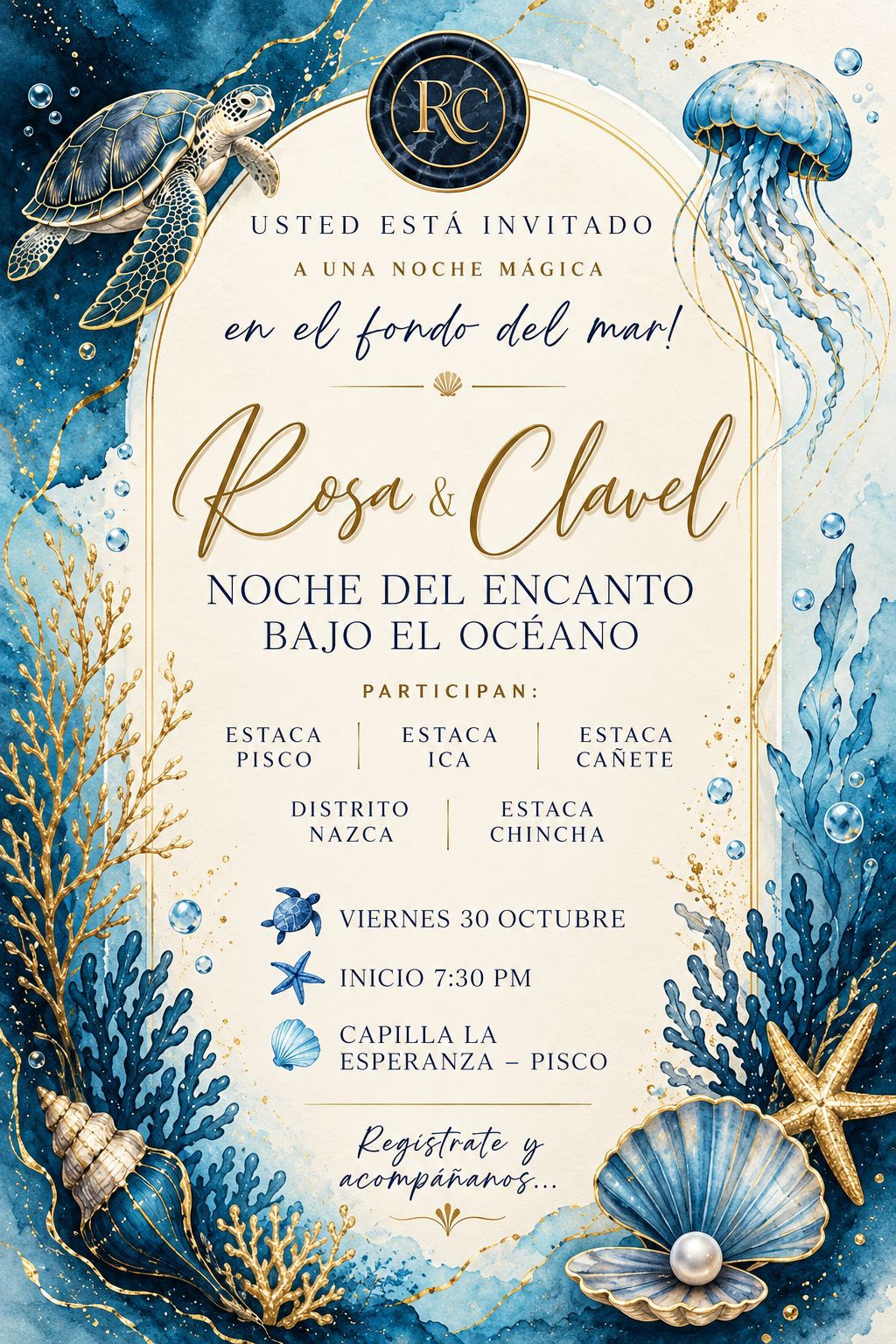 Invitación Rosa & Clavel · Viernes 30 de octubre